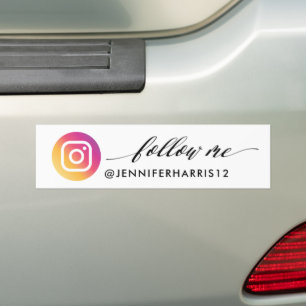 Följ mig Modern Instagram Social Media Bildekal