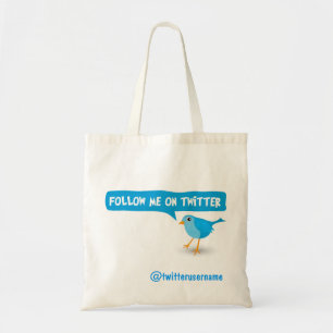 Följ mig på Twitter Blue Bird Budget Tote bags Tygkasse
