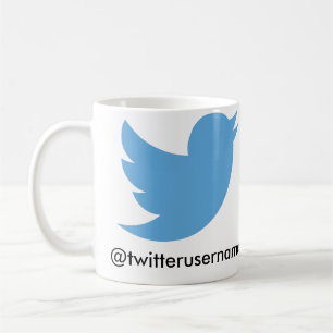 Följ mig på twitteren (anpassadeUsername) Kaffemugg
