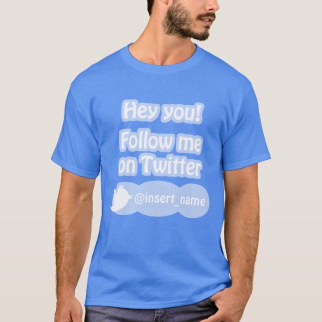 Följ mig på Twitterobjekt Tee Shirt (Framsida)
