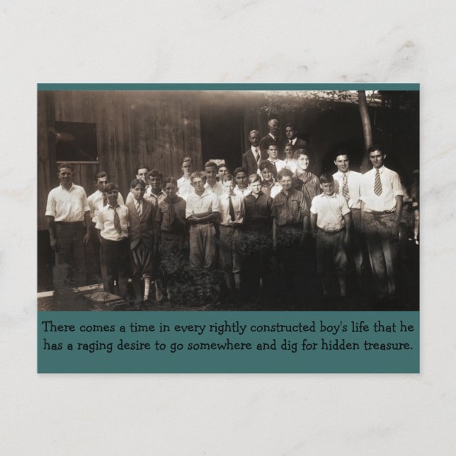 Följ mig, pojkar vykort (Framsida)