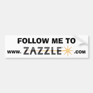 Följ mig till den www.zazzle.com TÄVLINGEN Bildekal
