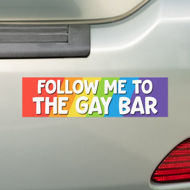 Följ mig till Gay Pub HBT-Pridet Bildekal (På Bil)
