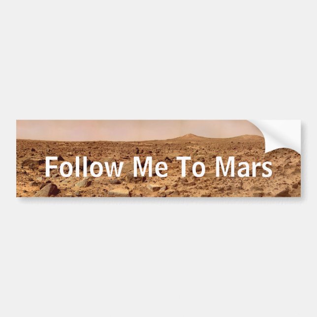 Följ mig till Mars - Mars Yta Bildekal (Framsidan)