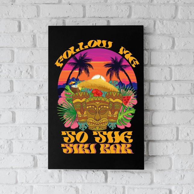 Följ mig till Tiki Bar Hawaiian Luau-fest Fototryck (Skapare uppladdad)