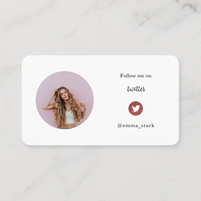Följ mig Twitter-fotominimalistisk inflytelserik (Framsida)