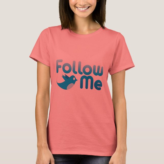 Följ mig Twitter, mr Funny Parody Tee Shirt (Framsida)