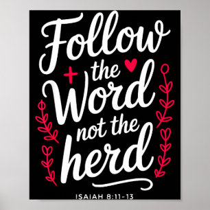 Följ Ordet Inte Hjordens Kristna Ko Bibel V Poster