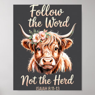 Följ Ordet Inte Hjordens Kristna Ko Bibel V Poster