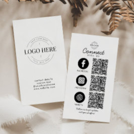 Följ Oss 3 QR-kod Sociala Medier Logo Visitkort