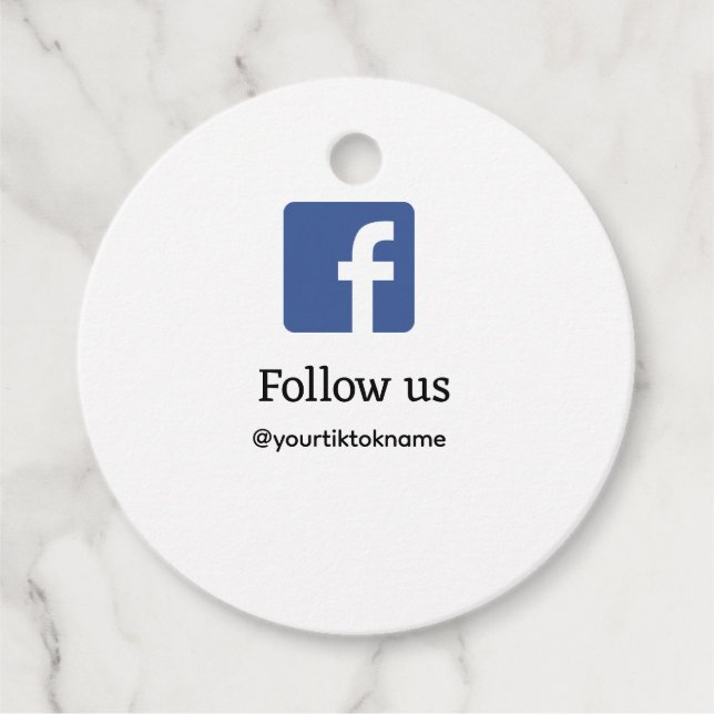 följ oss facebook användarnamn social media add QR Gåvor Etiketter (Framsida)