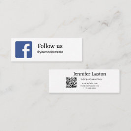 följ oss facebook användarnamn social media add QR Mini Visitkort