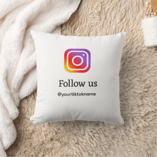 följ oss Instagram-användarnamn social-media lägga Kudde