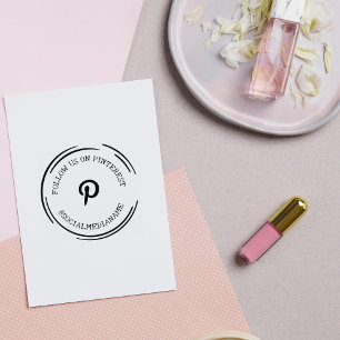 Följ oss/mig på Pinterest, Social Media Stämpel