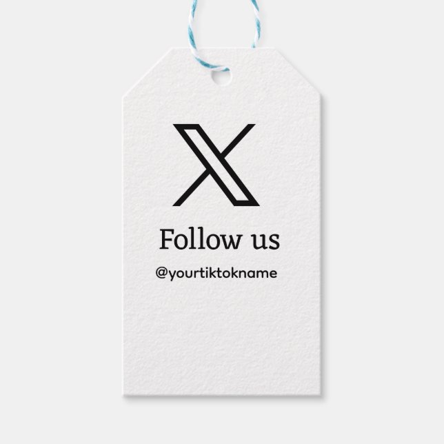 följ oss och byt X-användarnamn social-media lägga Presentetikett (Framsidan)