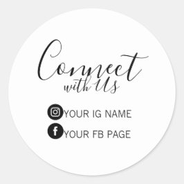 Följ oss på Instagram & Facebook Paket Sticker Runt Klistermärke