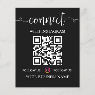 Följ oss på Instagram QR-kodskylt Instagram Flygblad