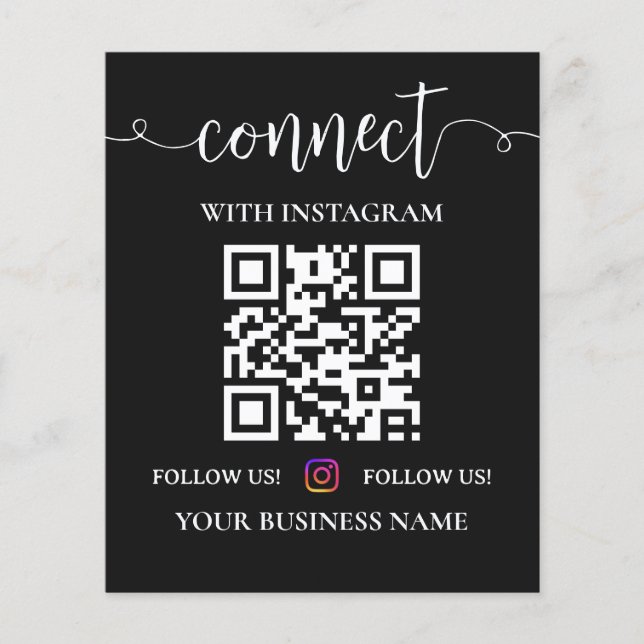 Följ oss på Instagram QR-kodskylt | Instagram  Flygblad (Framsidan)
