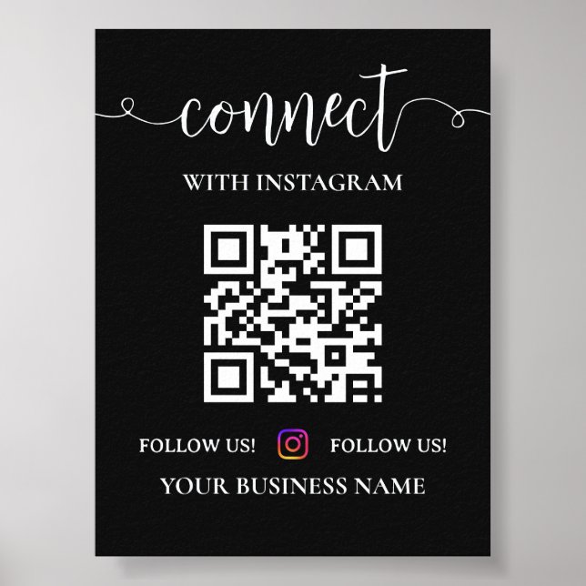 Följ Oss på Instagram QR-kodskylt | Instagram  Poster (Framsidan)
