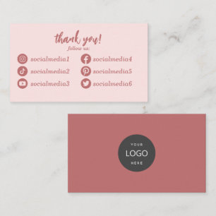 Följ oss på Social Media Tack Visitkort