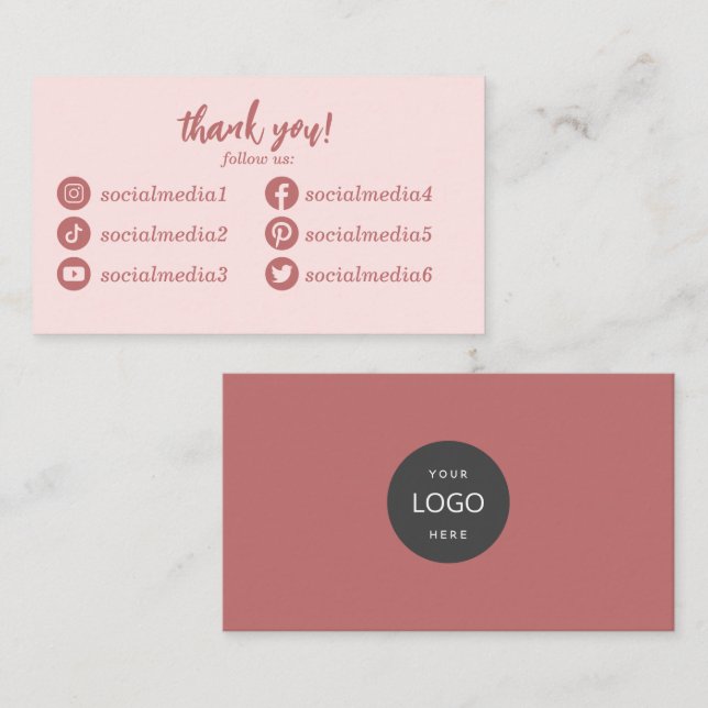 Följ oss på Social Media Tack Visitkort (Fram/baksida)