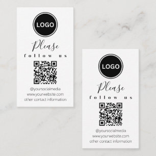 Följ oss QR-kod Modern Affärskort Visitkort