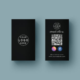 Följ oss   Sociala Medier QR-kod Svart Visitkort