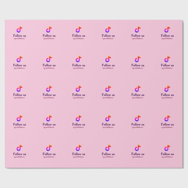 följ oss tiktok användarnamn sociala medier lägg t presentpapper (Platt)