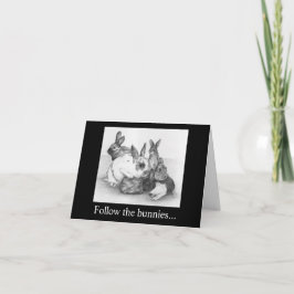 Följ Påskharna, de har chokladen Kort