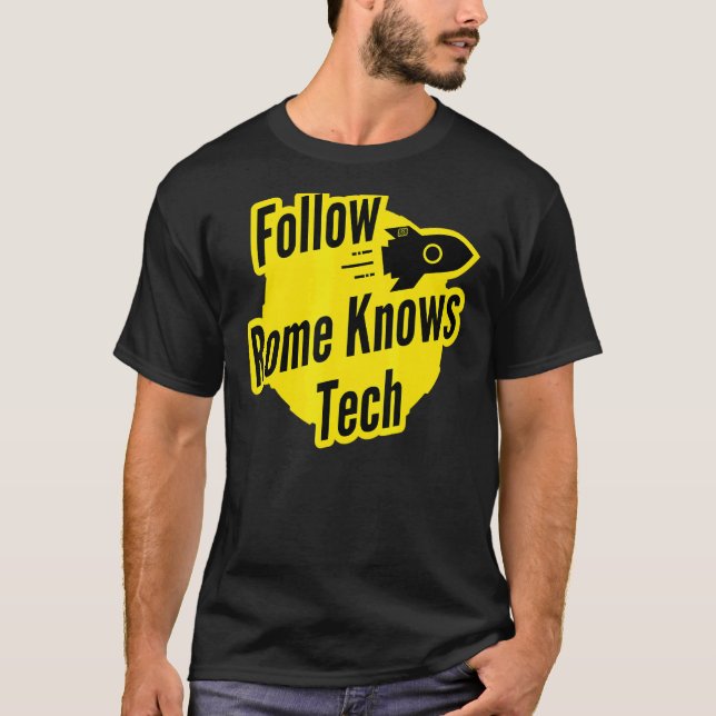 Följ Rom Knows Tech Rocket 888 romeknowstech li T Shirt (Framsida)