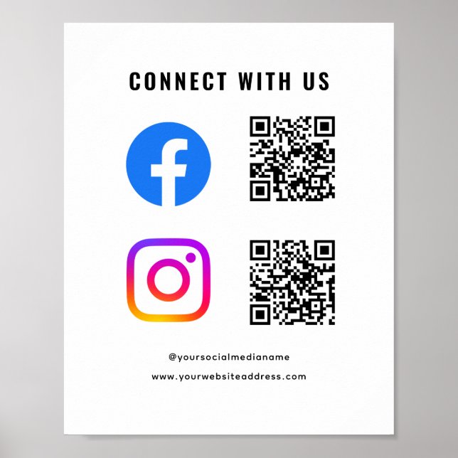 Följ Scan Anslut till oss QR-kod Sociala Medier Poster (Framsidan)