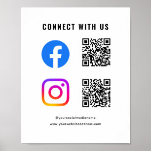 Följ Skanna Anslut Till Oss QR-kod Sociala Medier Poster