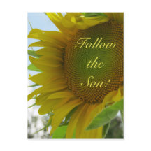 Följ sonen! Christian Message på ett vykort