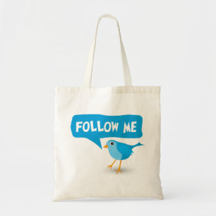 Följ Tote bags om Twitter Blue Bird Budget Tygkasse