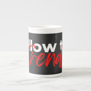 Följ typografin för trendmotiveringar benporslin mugg