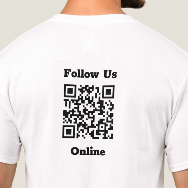 Följ USA-Onlinens meddelande med QR-kod T-Shirt (Skapare uppladdad)