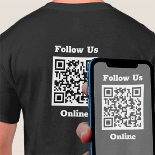 Följ USA-Onlinens meddelande med QR-kod T-Shirt