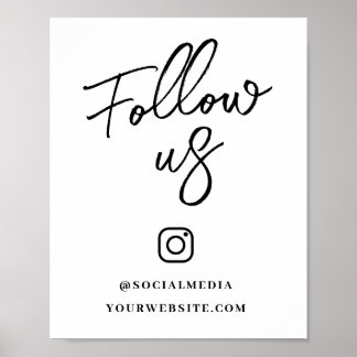 Följ USA Social Media Sign Poster