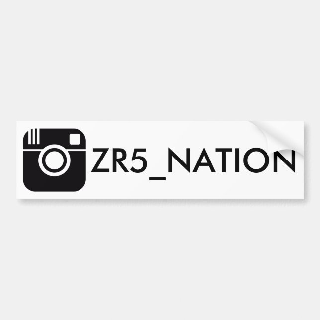 Följ @ZR5_NATION-vit Bildekal (Framsidan)
