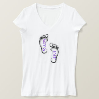 FÖLJA JESUS TEE SHIRT FOOTPRINTS