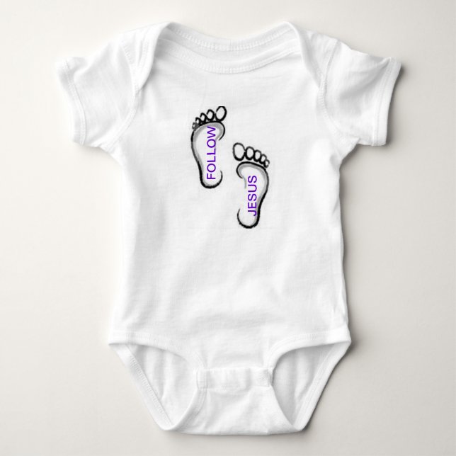 FÖLJA JESUS TEE SHIRT FOOTPRINTS (Framsida)