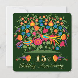 Folk Art 15-årsjubileum för bröllop Inbjudningar