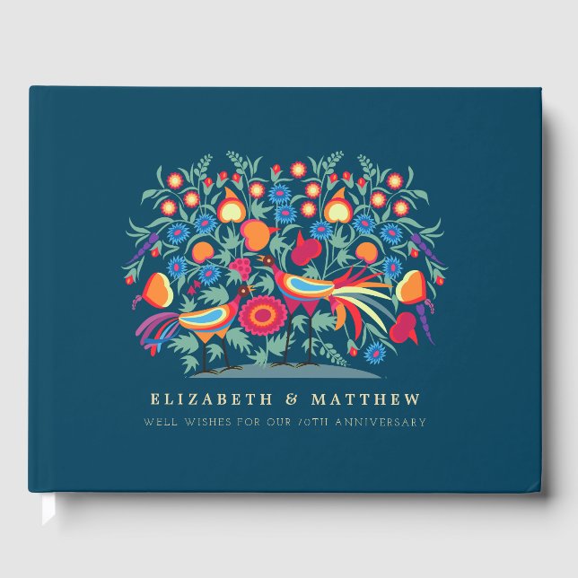 Folk Art 70-års bröllopsjubileum gästeböcker Gästböcker (Framsida)