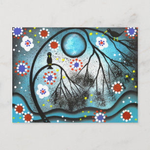 FOLK ART Älskare Träd AV LORI EVERETT-vykort Vykort