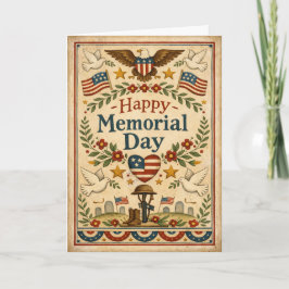Folk Art Americana Memorial Day Kort