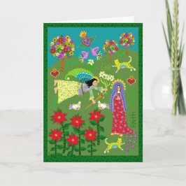 Folk Art Angel Gabriel och Virgin Mary Kort