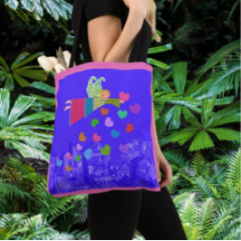 Folk Art Angel Hearts  Tygkasse