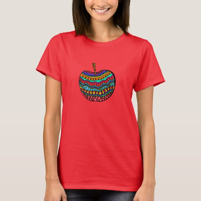 Folk Art Apple T-Shirt (Framsida)