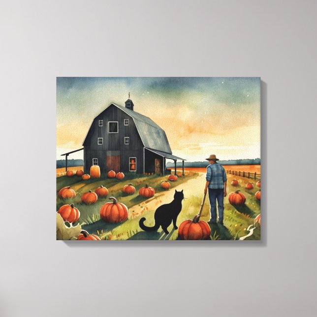 Folk Art Autumn Americana Canvastryck (Framsida)