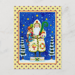 FOLK ART BALTIMORE QUILT PAPPA JUL HELG VYKORT